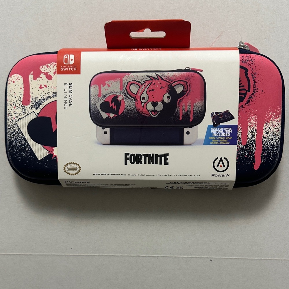 Fortnite Slim Carry Case with Pink Bear Graphic